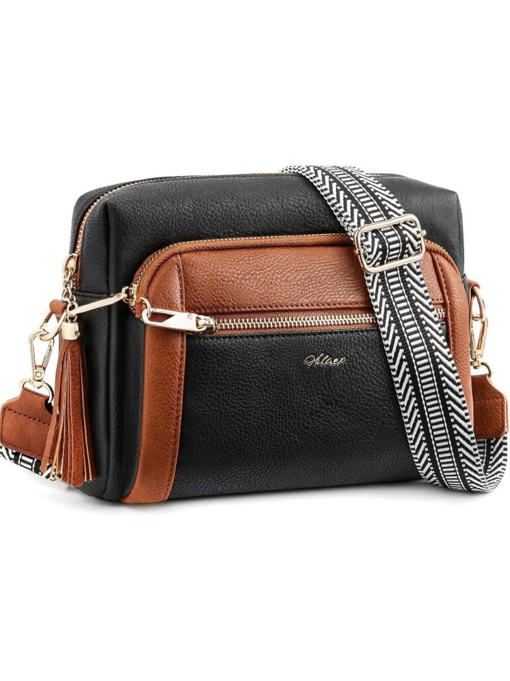 Women Black Brown Vegan Leather Purses Stylish Designer Pockets Crossbody Bags